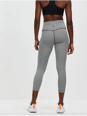 Nike Dri-FIT One Icon Clash Gingham Leggings L High Rise Crop